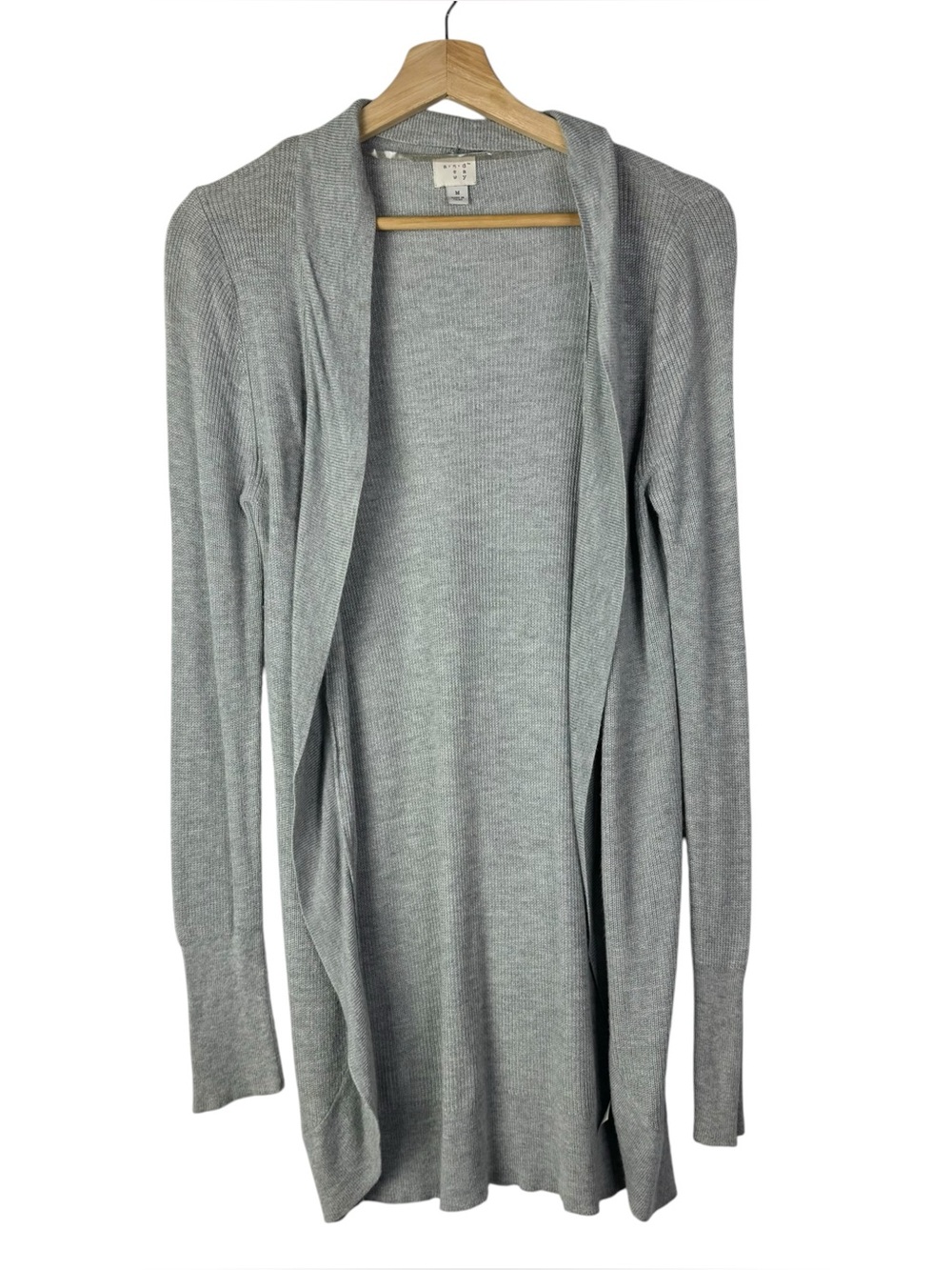 A New Day Light Grey Tunic Length Knit Cardigan Sweater M